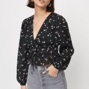 Dynamite Puff Sleeve Wrap Blouse